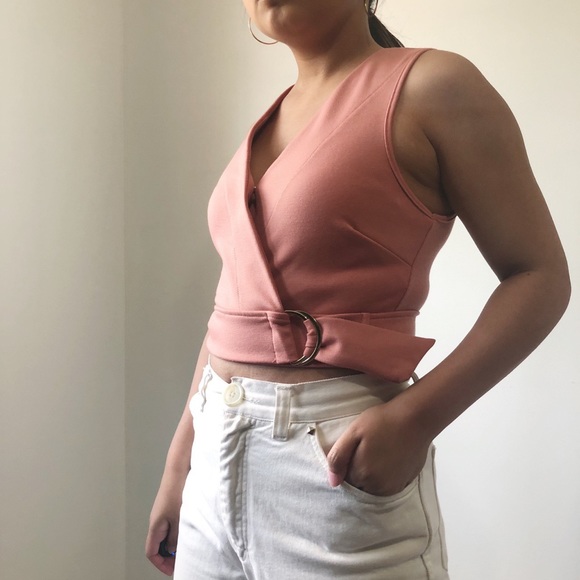 Pink Wrapped Tank with Buckle - Picture 2 of 4